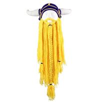 Šilta kepurė Vikingų ragų kepurė Rankų darbo didelės barzdos kaukės kepurė Naujoviškos barzdotos juokingos kepurės Cosplay vakarėliui purple yellow yellow