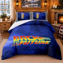 Back to the Future Pattern Bedding 3Pcs Set Bed Sheet And Pillowcases For Indoor Bedroom 140cmx210cm