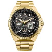 PROMASTER riboto leidimo Pilot 20 ATM atsparus vandeniui Auksinis Juodas Chronografas [CITIZEN] JY8144-50E Radijo bangomis valdomas laikrodis, Laikrodis, Atsparus, Vyriškas, ir juoda