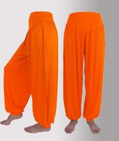 High-Waisted Loose Modal Lantern Pants XXX-Large oranžinė