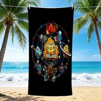 1Pc Dungeons Dragons Fantasy Beach Towel, Quick Dry, Multi-Use for Beach Pool Gym Yoga Home Travel, Christmas, Halloween, Xmas Gift M928487 80cmx160cm(31x63inch)