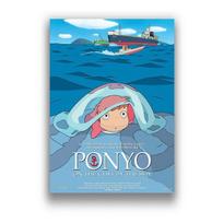 Ponyo ant uolos Klasikinio animacinio filmo plakatai ir spaudiniai Sienų dailė Paveikslas Abstrakčiai dekoratyvus namų dekoras Cuadro Decorativo 30cm×40cm NoFrame blue