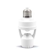 E27 kištuko lizdo jungiklio bazė 360° PIR žmogaus indukcinis judesio jutiklis 110-240V išmanusis žmogaus infraraudonųjų spindulių jutimo lemputės lemputės laikiklis Reguliuojamas apšvietimas white