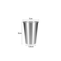 230/350/500ml Nerūdijančio Plieno Alaus Bokalai Namų Ūkiui Biurui Metaliniai Vandens Gėrimų Kavos Termopuodeliai Arbatos Pieno Puodeliai Virtuvės Gėrimų Indai 230-500ml gray