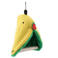 Bird Parrot Triangle Plush Hammock Cage Happy Tent Bed Hanging Cave Toy yellow