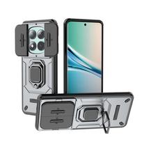 Dėklas Xiaomi Redmi Note 15 5G su magnetiniu laikikliu žiedu, smūgiams atsparus šarvuotas telefono dėklas Redmy Note15 5G, apsauga kamerai, Fundas Redmi Note 15 5G pilka spalva