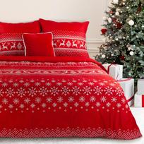 Kalėdinės patalynės komplektas NOEL02, raudonos spalvos