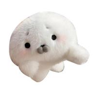 Cute Baby Seal Plush Keychain Soft Stuffed Animal Pendant Bags Backpacks Charm Adorable Marine Toy for Kids Ocean Lovers F white