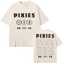 Pixies medvilniniai marškinėliai Stardust 2026 Pasaulinis turas Suaugusiems Kasdieniai drabužiai Marškinėliai su grafiniu spaudiniu Streetwear Viršus Y2K Gotikiniai medvilniniai oversized marškinėliai S white