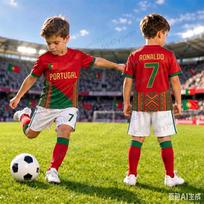 Portugalijos Futbolo Marškinėliai Gerbėjų Versija 3D Spausdinimo Futbolo Marškinėlių Rinkinys Lauko Sporto Treniruočių Marškinėliai Vaikų Marškinėlių Rinkinys 120 red