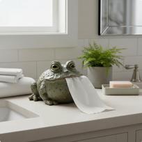 Whimsical Frog Tissue Box Cover Playful Touch Holder Versatile Functionality gray