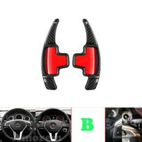T-Carbon pavarų perjungimo svirtelių prailgintuvai Mercedes Benz AMG A45 C63 CLA45 GLE GLA CLS GLS W203 W204 W205 W213 W218 vairui Type B Black black