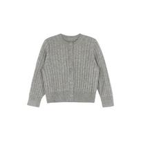Girls Long Sleeve Knit Cardigan Solid Color Casual Kids Top 160cm pilka