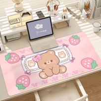 Kawaii Rudas Meškinas Pelės Padėkliukas Neslystantis Guminis Kraštas Užfiksuotas Storas Nešiojamojo Kompiuterio Žaidimų Stalo Kilimėlis 800x400x2mm