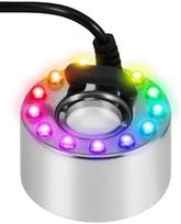Ultrasonic Mist Maker with 12 Colorful Lights – 24V Water Fountain/Pond Fogger – Ultrasonic Mist Maker for Aquariums with Colored Lights Mit Farbigen Lichtern (A)