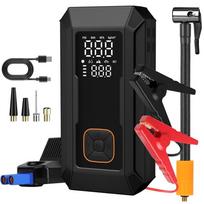 Car Jump Starter with Air Pump 4000A Jump Starter &150PSI Air Compressor, Portable Auto Power Banlk ,Tire Inflator, LED Light Q28-12000mAh black