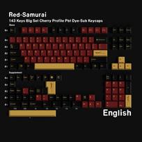 GMK Red Samurai Keycaps Korean Spanish Pbt Cherry Profile 143 Keys French German Arabic Russian Japanese For mechanical keyboard Red English