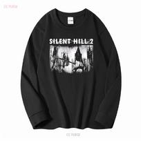 Silent Hill  Pyramid Head Limited T Shirt Japanese Horror Survival Game Sh long or short sleeves vintage Washed Comfortable M black