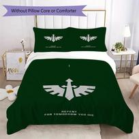Dark Angels Warhammer 40K Pattern Bedding,Quilt Set Quilt Cover Pillowcase Home Birthday Gift (1*duvet cover+2*pillowcase,without core)SSJT0917066 135x200cm white
