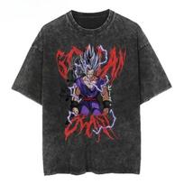 Beast Gohan Dragon Ball Super Vintage Washed T-Shirt, Oversized Anime Graphic Te 110 black