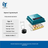 Visiškai automatinis kiaušinių inkubatorius namų naudojimui – Mažų viščiukų, ančiukų, žąsiukų, balandžių perykla 6 Eggs Dual Power black