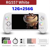 ANBERNIC RG557 Retro delninė žaidimų vaizdo grotuvo konsolė Android 14 12GB+256GB 5.48 colio AMOLED ekranas 512GB PS2 PSP žaidimai RG 557