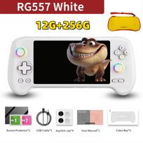 ANBERNIC RG557 Retro delninė žaidimų vaizdo grotuvo konsolė Android 14 12GB+256GB 5.48 colio AMOLED ekranas 512GB PS2 PSP žaidimai RG 557