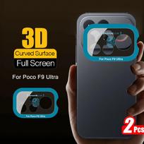 2Pcs For Poco F9 Ultra 5G Full Cover Phone Lens Case Cover Film Poco F9Ultra F9 Pro F9Pro 3D Positioning Camera Glass Protector 4 2 Pieces For Poco F9 Ultr gray