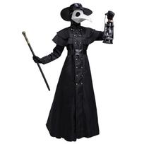 S-5XL Halloween Adult Couple Steampunk Plague Doctor Costume Bird Beak Mask M