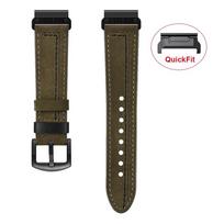 22mm 26mm Genuine Leather Strap for Garmin Tactix 8 7 Pro Fenix 8X 7X 7 6X Pro 6 5 Plus Epix Gen Enduro 3 2 Quick Release Strap 22mm žalia
