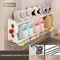 Magnetic Shoe Rack Wall-Mounted No-Drill Double-Layer Extendable Shoe Rack Entrance Door Slippers Rack Door Back Shoe Rack A2
