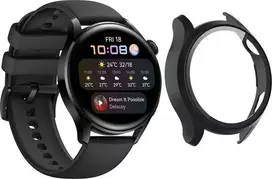 2-in-1 Case with Glass for Huawei Watch GT 2 Pro Black