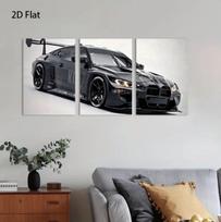 Sportinio Automobilio Sienos Dailė: Pirk vieną, gauk tris - Sienų tapyba dekoratyvi, skirta miegamajam ar svetainei, pristatoma per sieną 30x45 black