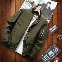 male Bomber coat Thin Slim Long Sleeve baseball coats males Windbreaker Zipper Windbreaker coat Male Outwear Brand Clothing XS žalia