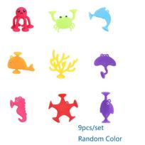 Marine Animals Suction Cup Toys, Bath Toys for Kids, Ocean Animals Shaped Sucker, Window Travel Building Blocks yellow