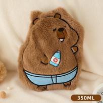 Small Hot Water Bottle, Water-Filled Warm Water Bag, 2026 New Model, Hand Warmer for Girls, Thickened Explosion-Proof, Children's Hot Water Heating 350ML mėlyna