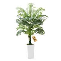 VEVOR Artificial Areca Palm Tree 1524 mm, Fake Palm Tropical Plants with White Tall Planter, Faux Floor Silk Plant in Pot 100 x 79 x 155 cm