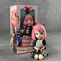 Ania Spy X Family Anya Forger Anime Figure Pvc Model Kneeling Sitting Car Ornament Desktop Decoration Collectible Gift Boxed black