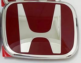 1 vnt. 3D H Custom emblemos lipdukas Honda Civic VEZEL CRV City Accord Fit Odyssey automobiliui, variklio dangčiui, priekinėms grotelėms, galinei bagažinei, H logotipo lipdukas 69mmX57mm--Z00 raudona