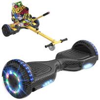 RCB Hoverboard + Kart 2-in-1 6.5 inch Bluetooth and LED – Adjustable Karting – black/yellow – ideal gift for children