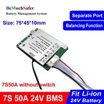 13S 14S 50A BMS 24V 36V 42V 48V 52V Hailong Battery BMS With Balance Function Switch Temperature Sensor for DIY EBike Battery 7S50A without SW blue