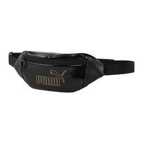 PUMA Artificial Leather Sling Bag , Fanny Pack Regular Women's Black Gold (Unisex) Fanny Packs 078710 01 one size black