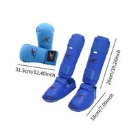 Karate Equipment Set: Gloves, Shin Guards, Material, Comfortable Design, Suitable for Boxing And M blue
