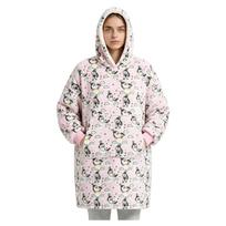 Thick Flannel Wearable Blanket Hoodie, Pullover Hooded Blanket Sweatshirt for Cozy Warm Lounging One Size balta