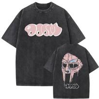 Rapper Mf Doom Madvillain Metal Mask Face Washed Vintage T-shirt Men Women Overs 120 black
