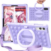 Kids Case for Xiaomi Redmi Pad 2 11 inch 2025 Stand Silicone Bubble Tablet Cover for Redmi Pad2 11 with Shoulder Strap & Pen Redmi Pad2 11inch violetinė