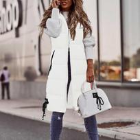Women's Long Quilted Sleeveless Vest Casual Outerwear for Fall and Winter Layering M balta