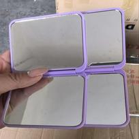 Mini Hand-Held Mirror Compact Pocket Mirror Wear-Resistant Make-Up Mirror  Women violetinė