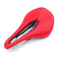 POWER COMP Road MTB Bike Saddle Men Women TT Triathlon Cycling Seat Black White Red 245x143mm raudona