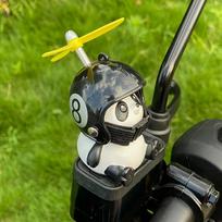 Motociklo vairo apdaila Dviračio elektrinis mielas panda animacinis filmukas su šalmu Sraigto ornamentai Važiavimo įrangos priedai